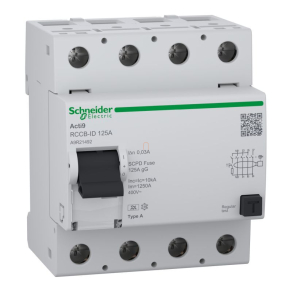   Schneider Electric ID Acti9 RCCB-ID -A9R21492 - áram-védőkapcsoló, A osztály, 4P, 125A, 30mA