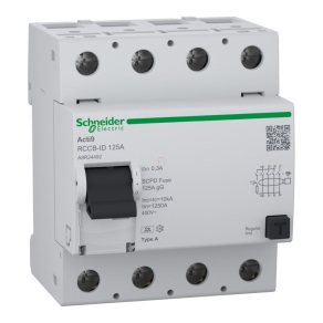   Schneider Electric ID Acti9 RCCB-ID -A9R24492 - áram-védőkapcsoló, A osztály, 4P, 125A, 300mA