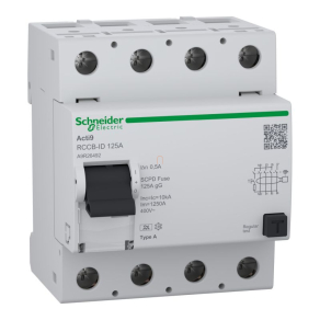   Schneider Electric ID Acti9 RCCB-ID -A9R26492 - áram-védőkapcsoló, A osztály, 4P, 125A, 500mA