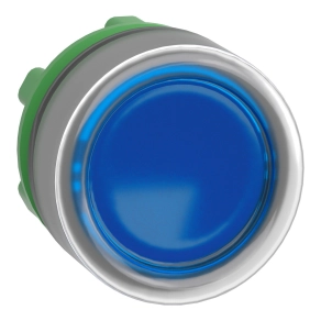 Schneider Electric Harmony XB5 - ZB5AW563C0 - műanyag világító nyomógomb fej, Ø22, visszatérő, védősapkás, beépített LED - hez, kék, szürke perem