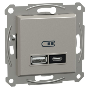   Schneider Electric Asfora - EPH2700569 - dupla USB töltő, A+C, 21W, bronz