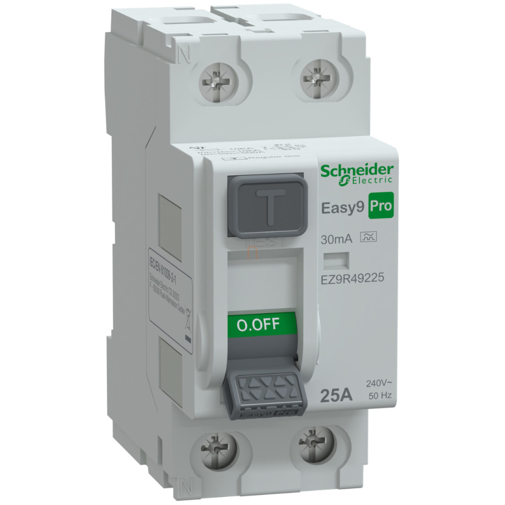 Schneider Easy9 Pro áramvédő kapcsoló 2P 25A 30mA, A osztály (EZ9R49225)