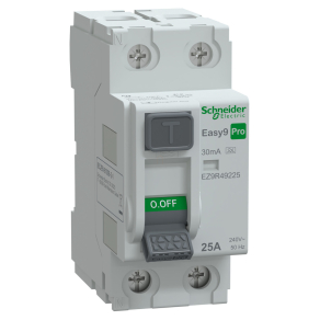   Schneider Electric Easy9 Pro - EZ9R49225 - Áram-védőkapcsoló, A osztály, 2P, 25A, 30mA