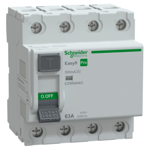   Schneider Electric Easy9 Pro - EZ9R89463 - Áram-védőkapcsoló, A osztály, 4P, 63A, 300mA