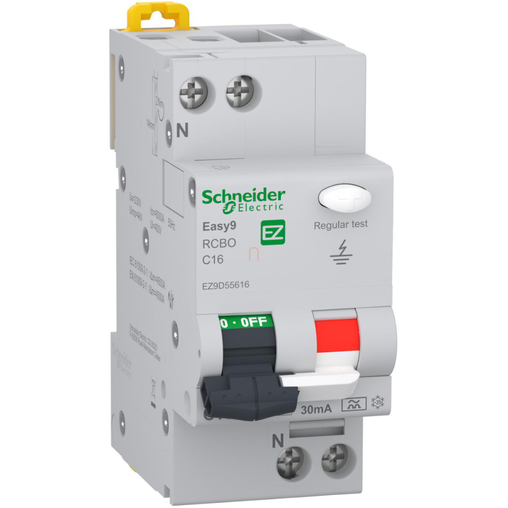 Schneider Easy9 Pro áramvédős kismegszakító 1P+N C 16A, 30mA, A osztály (EZ9D55616)