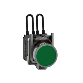 Schneider Electric Harmony XB4 - XB4BW23B5 - komplett fém nyomógombos LED tesztlámpa, Ø22, 24VAC/DC, zöld