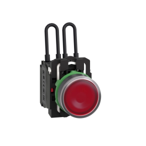 Schneider Electric Harmony XB5 - XB5AW24B5 - komplett műanyag nyomógombos LED tesztlámpa, Ø22, 24VAC/DC, piros