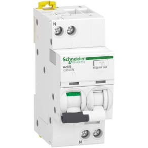   Schneider Electric Acti9 iCV40N -A9DH3610- áramvédős kismegszakító, AC osztály, 1P+N, B, 10A, 6kA, 30mA