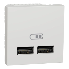 Schneider Electric New Unica - NU341818 - Dupla USB töltő,A+A,2.1A,fehér