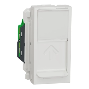 Schneider Electric New Unica - NU344718 - Infraplus 1xRJ45 csatlakozó, Cat6, FTP, 1 modulos, fehér