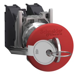   Schneider Electric Harmony XB4 - ATEX DG - XB4BS9445GEX - komplett vészkapcsoló 40mm fej, Ø22, 1NO+1NC, 455 kulcsos, piros