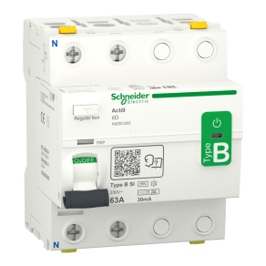   Schneider Electric Acti9 iID - A9Z61263 - áram - védőkapcsoló, B - SI osztály, 2P, 63A, 30mA
