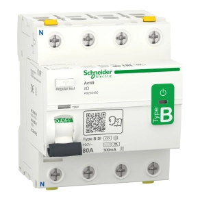   Schneider Electric Acti9 iID - A9Z65480 - áram - védőkapcsoló, B - SI osztály, 4P, 80A, 300mA - S