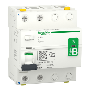   Schneider Electric Acti9 iID - A9Z64263 - áram - védőkapcsoló, B - SI osztály, 2P, 63A, 300mA