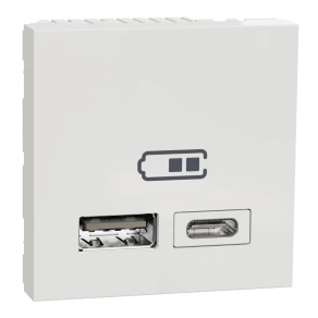 Schneider Electric New Unica - NU301818 - Dupla USB töltő,A+C,2.4A,fehér