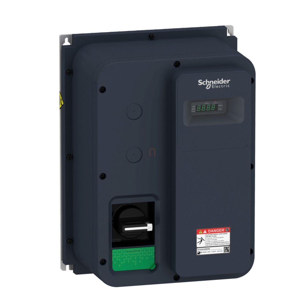 Altivar Machine ATV320 frekvenciaváltó, 0,55kW, 1f, 230VAC, Modbus/CANopen, IP65, szakaszoló kapcsolóval ATV320U06M2WS Schneider