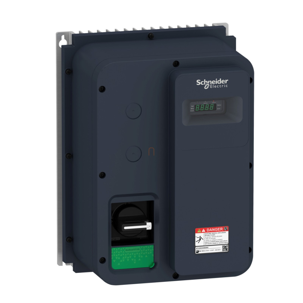 Altivar Machine ATV320 frekvenciaváltó, 0,37kW, 3f, 400VAC, Modbus/CANopen, IP65, szakaszoló kapcsolóval ATV320U04N4WS Schneider
