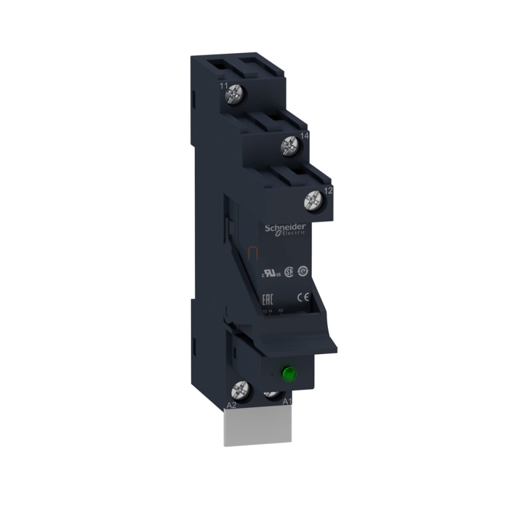 Zelio RSB interfész relé foglalattal, védődiódával, 1CO, 12A, 24VDC RSB1A120BDPV Schneider