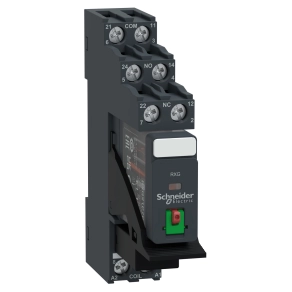 Schneider Electric Harmony Electromechanical Relays - RXG21P7PV - RXG Interfész relé foglalattal, 2CO, 5A, 230VAC, tesztgomb