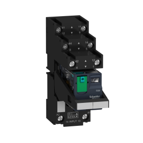   Schneider Electric Harmony Electromechanical Relays - RXM2AB2BDPVS - RXM miniatűr relé, 2CO, 12A, 24VDC, tesztgomb, LED, elválasztott elrendezésű