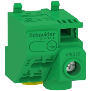 Schneider Electric Resi9 - LGYT1E05 - Csatlakozóblokk, 5 lyuk, föld