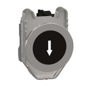   Schneider Electric Harmony XB4 - XB4FA3351 - panelbe süllyesztett komplett fém nyomógomb, Ø30, visszatérő, 1NO, fekete, "le nyíl"