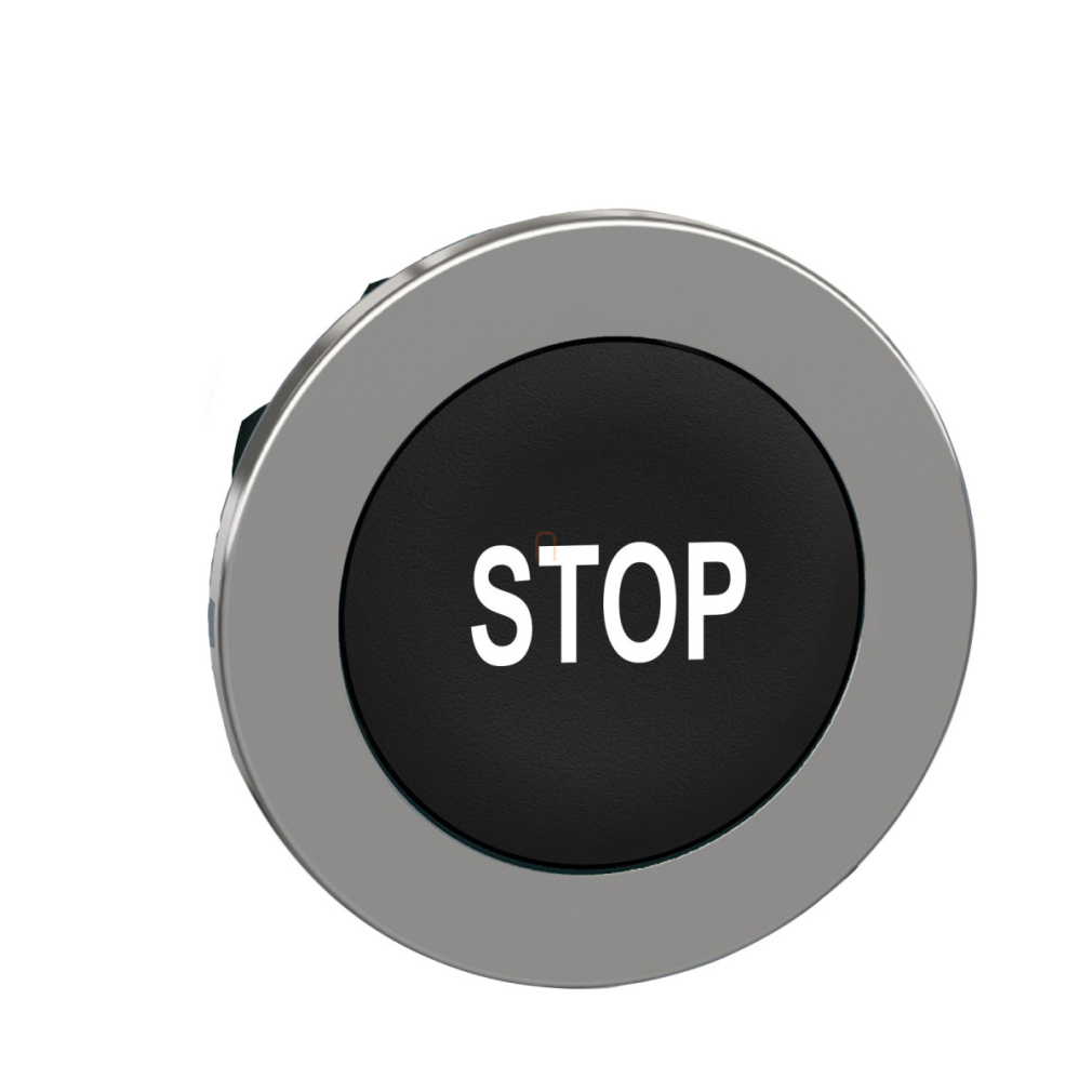 Schneider ZB4FA234  Sülly.fém nyomógomb fej, fekete, (STOP)