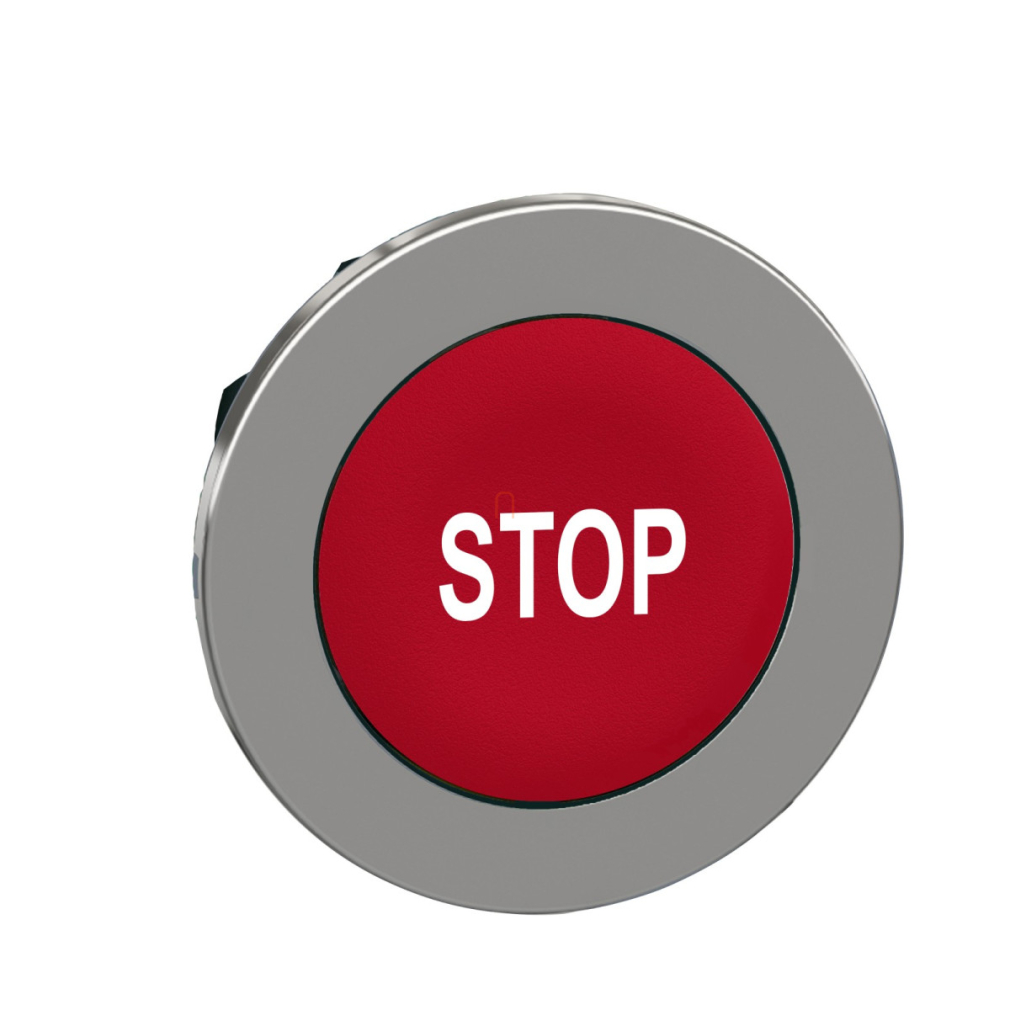 Schneider ZB4FA434  Sülly.fém nyomógomb fej, piros, (STOP)