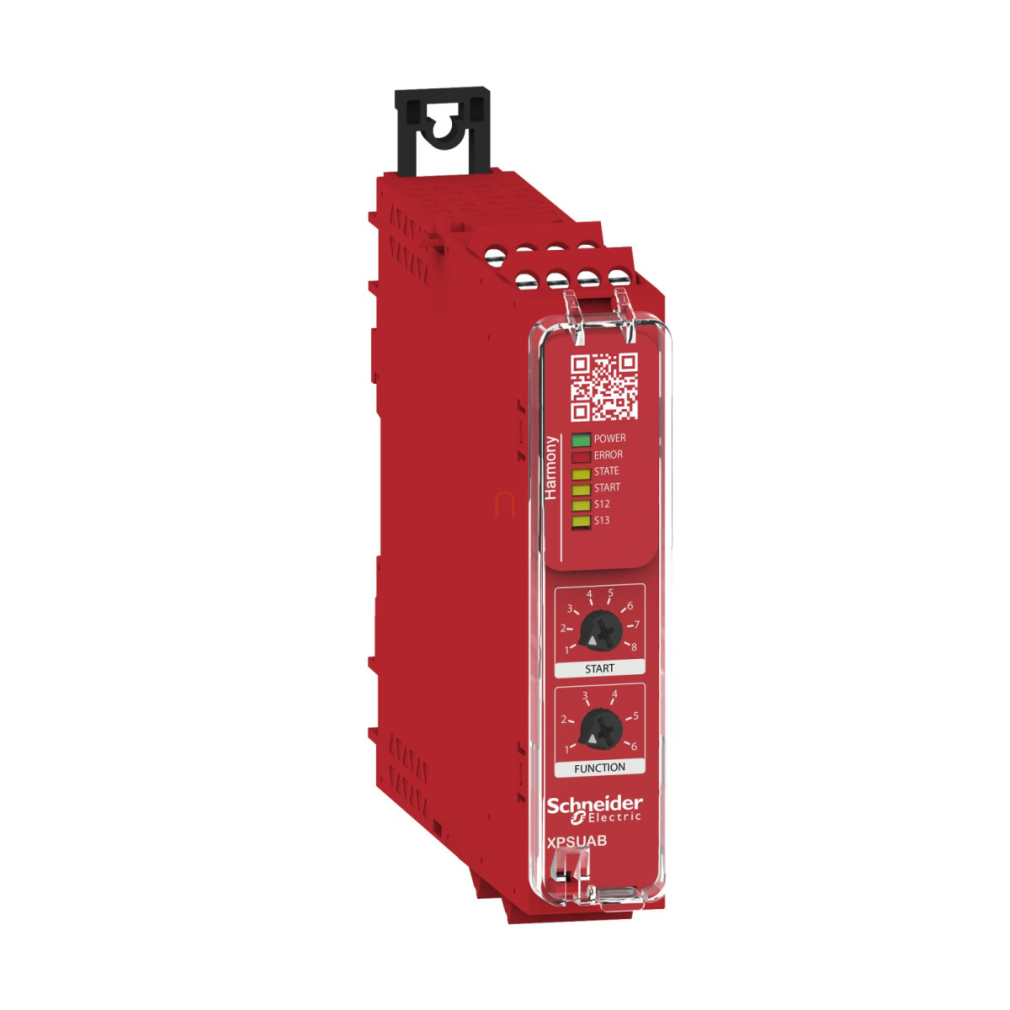 XPSUAB11CP Preventa biztonsági relé modul, Cat.1, biztonsági be/ki: 1/1CO, PNP, 24VAC/DC, csavaros, nem bővíthető Schneider – Készlet erejéig!!!