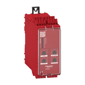 Schneider Electric Preventa XPS Universal - XPSUAT13A3AC -biztonsági relé modul, XPSUAK+ 1 késleltetett kimenet, Cat.4, biztonsági be/ki: 2/3CO, PNP, 24VAC/DC, rugós
