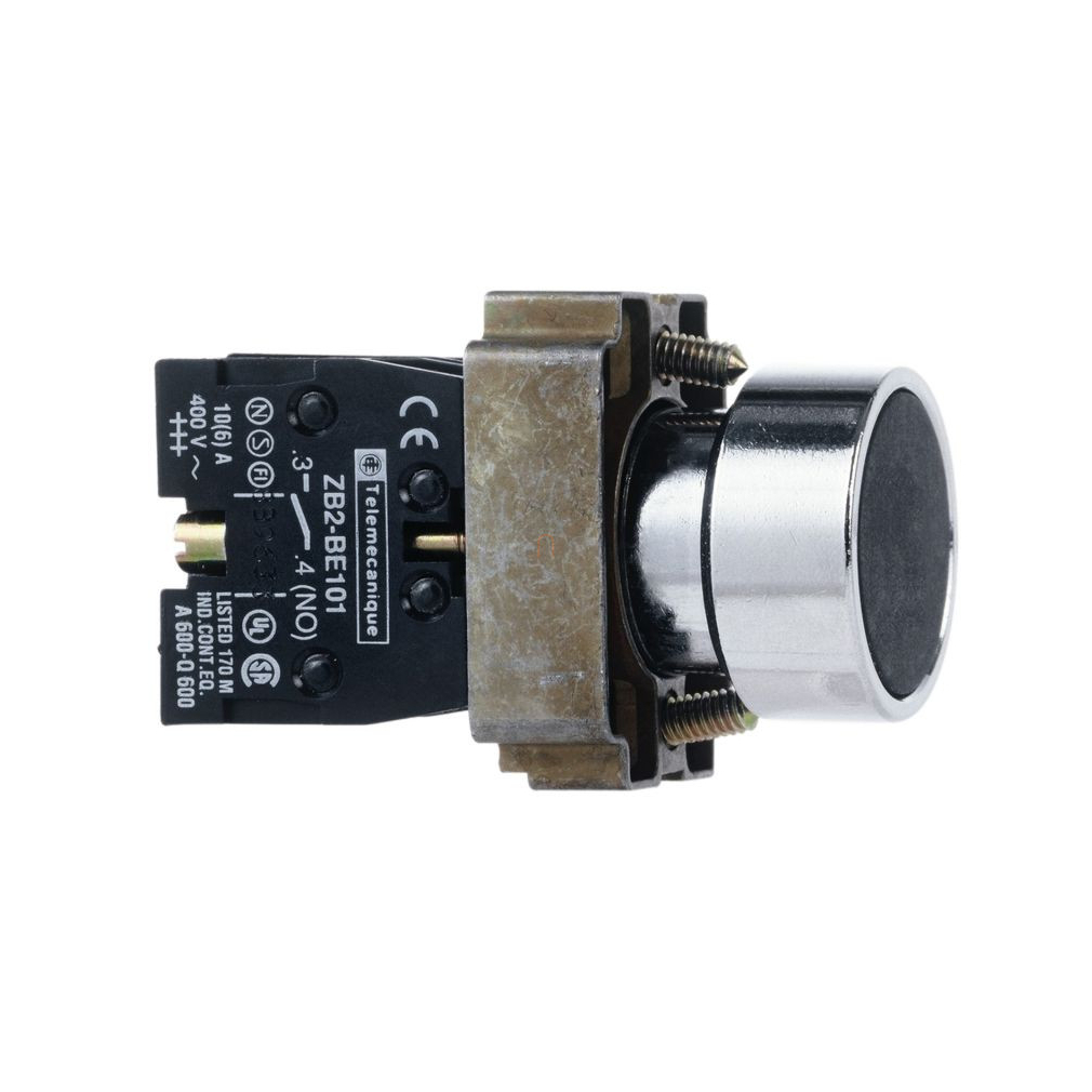 Easy Harmony XB2, Nyomógomb, fekete, 1 NO, fém, panelbe süllyesztett, 22mm, visszatérő, jelöletlen XB2BA21C Schneider