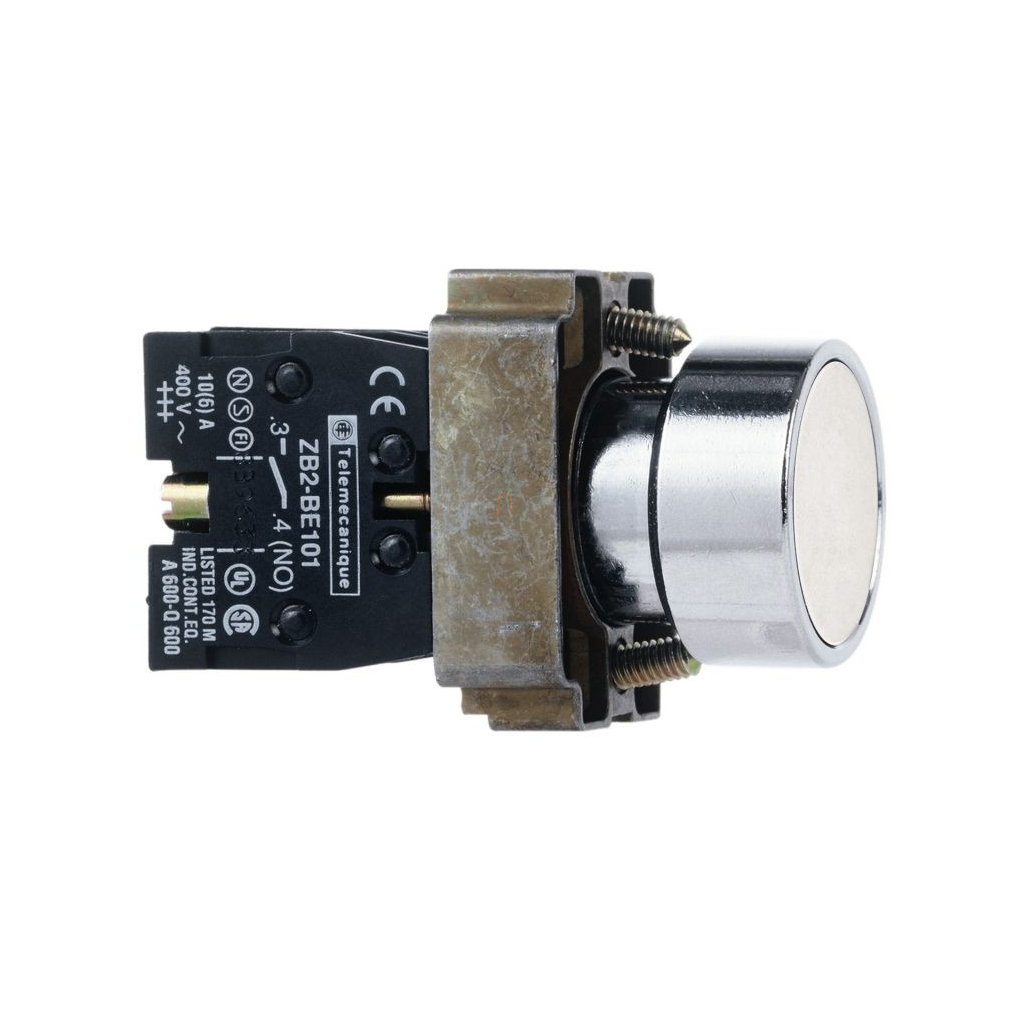 Easy Harmony XB2, Nyomógomb, fehér, 1 NO, fém, panelbe süllyesztett, 22mm, visszatérő, jelöletlen XB2BA11C Schneider