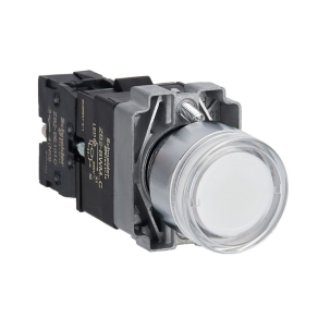   Schneider Electric Easy Harmony XB2 - XB2BW31M1C - Világító nyomógomb, fehér, AC 220V, fém, panelbe süllyesztett, 22mm, visszatérő
