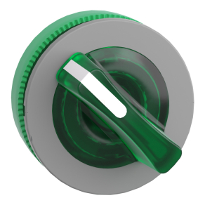   Schneider Electric Harmony XB5 - ZB5FK1433C0 - panelbe süllyesztett műanyag világító választókapcsoló fej, Ø30, 2 állású, zöld, jobbról vissza., szürke perem