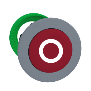   Schneider Electric Harmony XB5 - ZB5FL432C0 - panelbe süllyesztett műanyag nyomógomb fej, Ø30, kiemelkedő, piros, "O", szürke perem