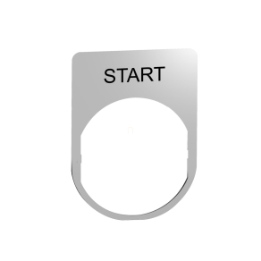   Schneider Electric Harmony XB5 - ZBYM2303 - felirati tábla, 30x40 mm, fém, Ø22 készülékekhez, gravírozott, START