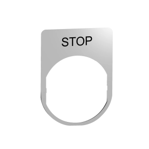 Schneider Electric Harmony XB5 - ZBYM2304 - felirati tábla, 30x40 mm, fém, Ø22 készülékekhez, gravírozott, STOP
