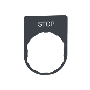   Schneider Electric Harmony XB5 - ZBYP2304 - felirati tábla, 30x40 mm, műanyag, Ø22 készülékekhez, gravírozott, STOP