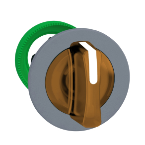   Schneider Electric Harmony XB5 - XB5FK135B5C0 - panelbe süllyesztett komplett műanyag világító kapcsoló, Ø30, 3 állású, 24 V, 1NO+1NC, narancs, szürke körgyűrű