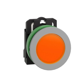 Schneider Electric Harmony XB5 - XB5FVB5C0 - panelbe süllyesztett komplett műanyag LED jelzőlámpa, Ø30, 24VAC/DC, narancssárga, szürke körgyűrű
