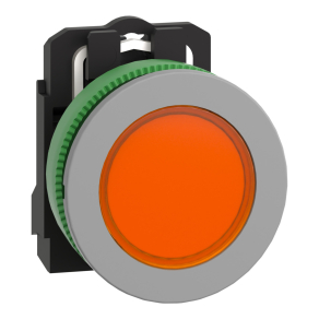   Schneider Electric Harmony XB5 - XB5FVM5C0 - panelbe süllyesztett komplett műanyag LED jelzőlámpa, Ø30, 230VAC, narancssárga, szürke körgyűrű