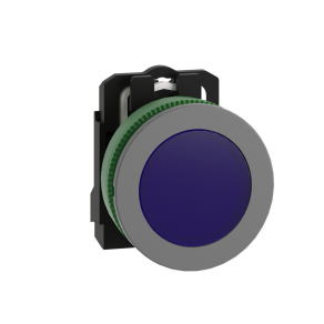   Schneider Electric Harmony XB5 - XB5FVM6C0 - panelbe süllyesztett komplett műanyag LED jelzőlámpa, Ø30, 230VAC, kék, szürke körgyűrű