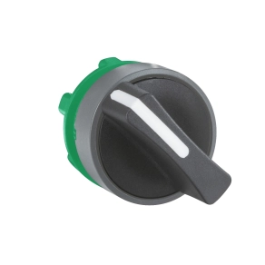 Schneider Electric Harmony XB5 - ZB5AD29C0 - műanyag választókapcsoló fej, Ø22, 2 állású, recés, fekete, szürke perem