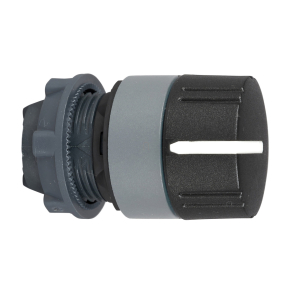   Schneider Electric Harmony XB5 - ZB5AD89C0 - műanyag választókapcsoló fej, Ø22, 3 állású jobbról közép visszatérő, recés, fekete, szürke perem