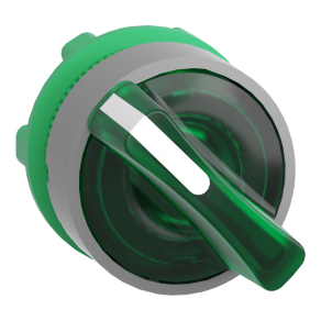   Schneider Electric Harmony XB5 - ZB5AK1233C0 - műanyag világító választókapcsoló fej, Ø22, 2 állású, zöld, szürke perem