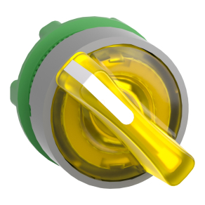   Schneider Electric Harmony XB5 - ZB5AK1283C0 - műanyag világító választókapcsoló fej, Ø22, 2 állású, sárga, szürke perem