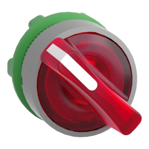   Schneider Electric Harmony XB5 - ZB5AK1443C0 - műanyag világító választókapcsoló fej, Ø22, 2 állású, piros, jobbról visszatérő, szürke perem