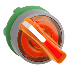   Schneider Electric Harmony XB5 - ZB5AK1453C0 - műanyag világító választókapcsoló fej, Ø22, 2 állású, narancs, jobbról visszatérő, szürke perem