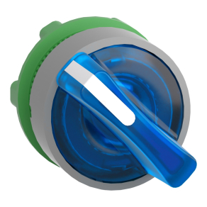   Schneider Electric Harmony XB5 - ZB5AK1463C0 - műanyag világító választókapcsoló fej, Ø22, 2 állású, kék, jobbról visszatérő, szürke perem