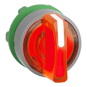   Schneider Electric Harmony XB5 - ZB5AK1553C0 - műanyag világító választókapcsoló fej, Ø22, 3 állású, narancs, középre visszatérő, szürke perem